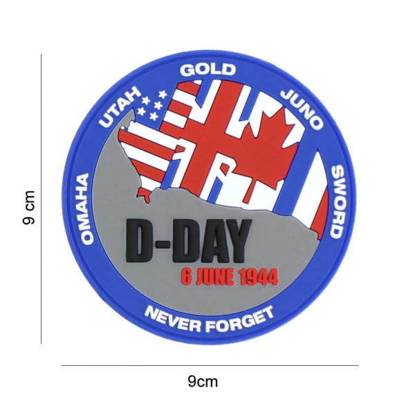 Patch 3D PVC D-Day Never forget blue
